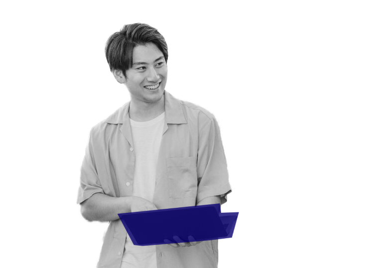 pcを持った男性